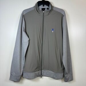 Dunning Golf Jacket Mens M Grey Performance Hybrid Knit Full Zip Athleisure‎
